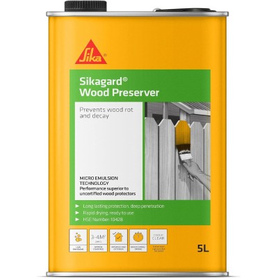Sika Sikagard Penetrating Wood Preserver Clear 5 Litre 172046 SKGDWPCL5