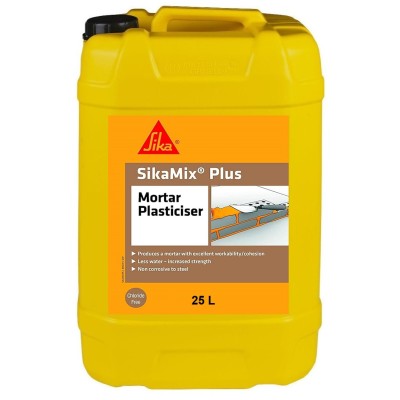 Sika Mix SikaMix Plus Mortar Admix Plasticiser 25 Litre Admixture SIKAMIXP25