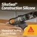 Sika SikaSeal Construction Fungicidal Acetoxy Silicone Sealant White Brown Black Trans Box of 12