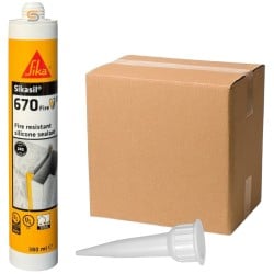 Sika Sikasil 670 Fire Sealant 400 Silicone Box 25 White Black Grey Sika Sikasil 670 Fire Sealant 400 Silicone Box 25 White Black Grey