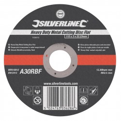 Silverline Heavy Duty Angle Grinder Metal Cutting Disc 115mm 103610