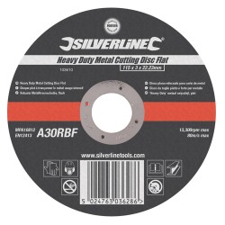 Silverline Heavy Duty Angle Grinder Metal Cutting Disc 115mm 103610