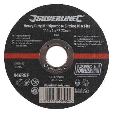 Silverline Angle Grinder Multi Material Cutting Slitting Disc 115mm 103672 