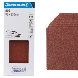 Silverline Sanding 1/3 Sand Paper Sheets 80g 10pk 214702