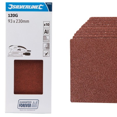 Silverline Sanding 1/3 Sand Paper Sheets 120g 10pk 848562