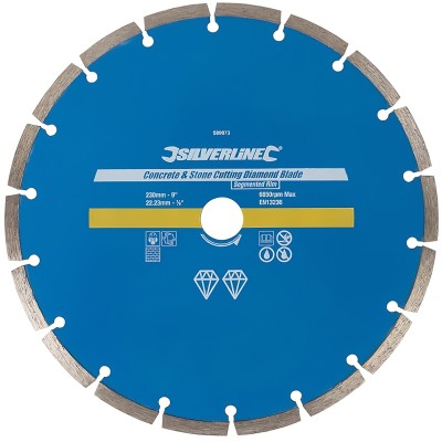Silverline Concrete Stone Diamond Cutting Blade 230mm 9 inch 589673