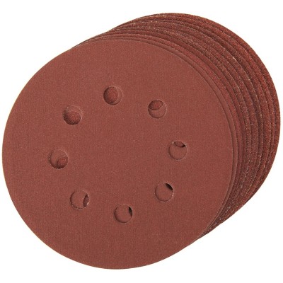 Silverline Random Orbit Sander Sanding Pad Discs Punched 125mm Mixed Grit 479349