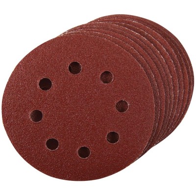 Silverline Round Sander Sanding Pad Punched Discs 115mm 120 Grit 10pk 146461