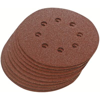 Silverline Random Orbit Sander Sanding Pad Discs Punched 125mm 40g 10pk 822649