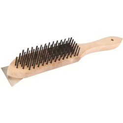 Silverline 6 Row Hand Wire Brush with Scraper PB16