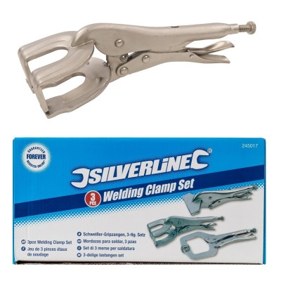 Silverline Welding Mixed Locking Plier C Fork Sheet Clamp 3pc Set 245017