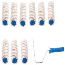 Silverline Paint Roller frame and 9 x Medium Pile Emulsion Sleeves
