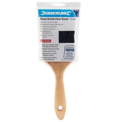 Silverline Pure Bristle and Hi tech Filament Paint Brush 75mm 743916