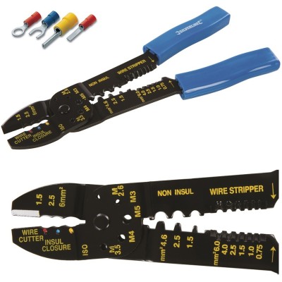Silverline Electrical Wire Stripping and Terminal Crimping Pliers PL52