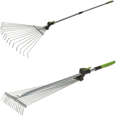 Silverline Garden Leaf Grass Rake Telescopic Adjustable 228465