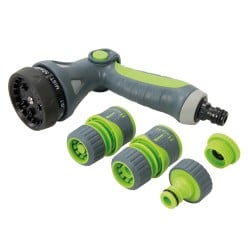 Silverline Garden Hose Pipe Easy Grip Spray Water Gun Set 829557