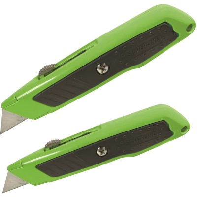 Silverline Stanley Type Knife Hi Vis Green Retractable 150mm 633460