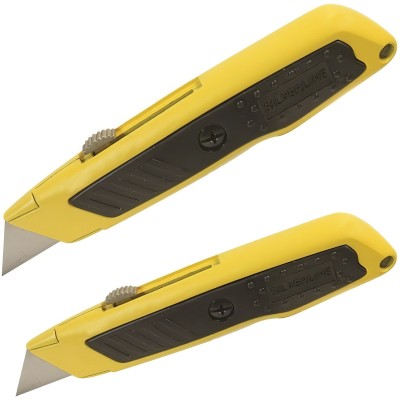 Silverline Stanley Knife Hi-Vis Yellow Retractable Soft Grip 868499-Y