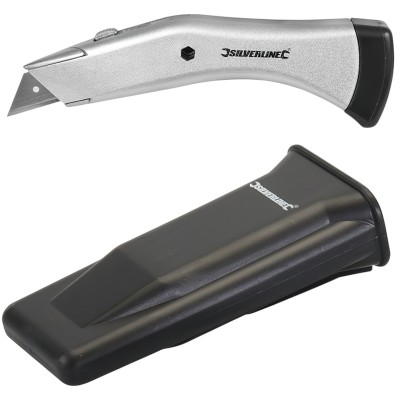 Silverline Retractable Trimming Stanley Knife and Belt Sheath CT07