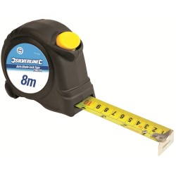 Silverline 8m 26ft Tape Measure Rubber Finish 874125-675251
