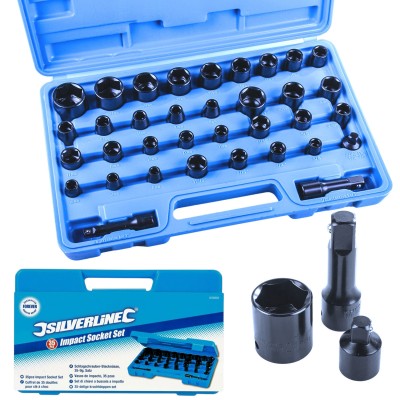 Silverline Heavy Duty Impact Socket Set 35pc 633802