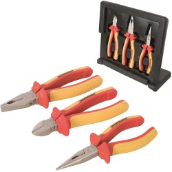 Silverline VDE Expert Mixed Electricians Plier 3pc Set in Carry Case 282501