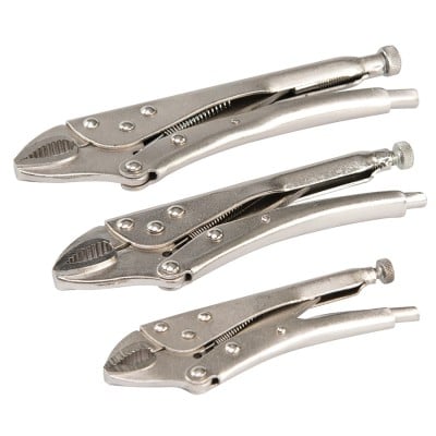 Silverline Self Locking Plier Curved Jaw 3 Piece Set PL109