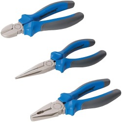 Silverline Side Cutters - Combination - Long Nose Pliers 3pc Set