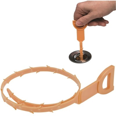 Silverline Shower Hair Drain Trap Waste Pipe Cleaning Tool 678152