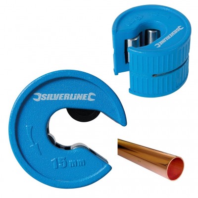Silverline Plumbers Auto 15mm Copper Tube Pipe Cutter 245067