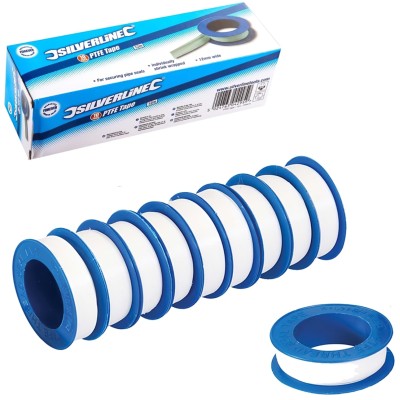 Silverline Plumbers PTFE Thread Sealing White Tape 10pk 12mm 250475