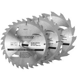 Silverline 150mm TCT Circular Saw Blades 16T 24T 30T 3pk 292712