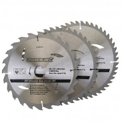 Silverline 205mm TCT Circular Saw Blades 24 40 48 teeth Triple Pack 408979