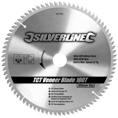 Silverline 300mm TCT Veneer Circular Saw Blade 100T 427539