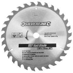 Silverline 190mm TCT Circular Saw Nail Blade 30T 16mm 633507