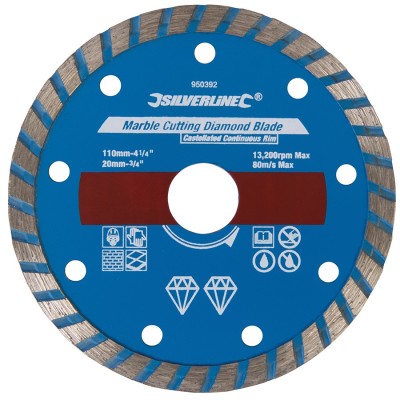 Silverline Diamond Marble Stone Ceramic Cutting Saw Blade 110mm 950392 