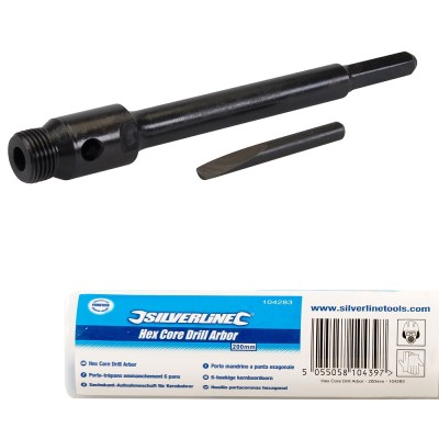 Silverline Tools Hex Core Drill Arbor 1/2" 200mm Long 104283