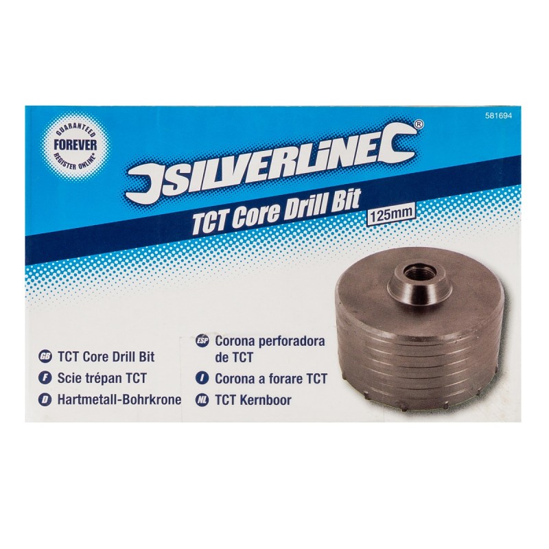 Silverline TCT Core Masonry Hole Saw Drill Bit 125mm 581694 Sealants