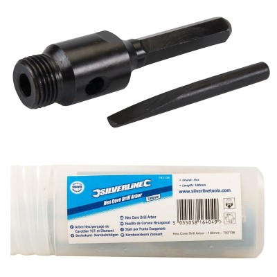 Silverline Tools Hex Core Drill Arbor 1/2" 100mm Long 783138