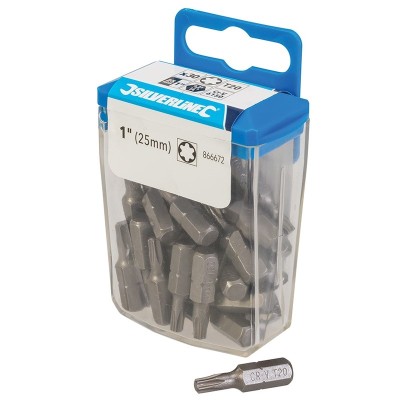 Silverline T20 Torx Cr V 6150 Screwdriver Bits 30 Pack 866672