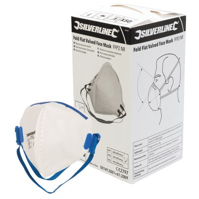 Silverline 868550 P2 Safety Face Mask Dust and Mists FFP2 NR 50pk