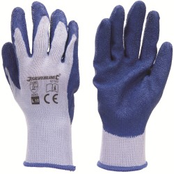 Silverline Builders Gloves Abrasion Resistant Palm Blue Large 427550