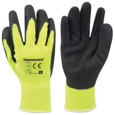 Silverline Hi-Vis Builders Gloves Yellow 907757