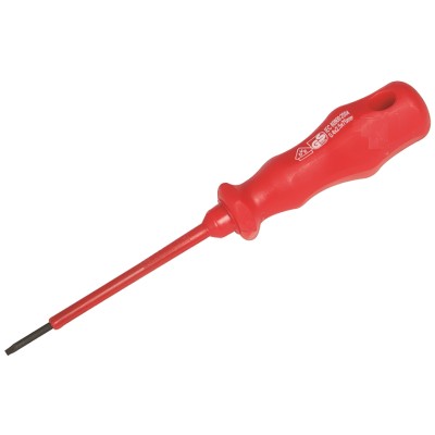 Silverline VDE Insulated Screwdriver Slotted 4mm Tip 100mm Length 571490