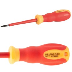 Silverline VDE Soft Grip Electricians Screwdriver Flat Slotted 3mm 75mm 802857