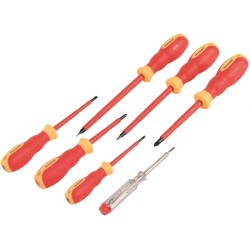 Silverline VDE Soft Grip Electricians Screwdriver 7pc Set 928227