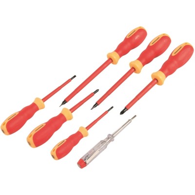 Silverline VDE Soft Grip Electricians Screwdriver 7pc Set 928227