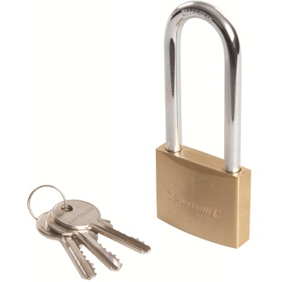 Silverline Brass Padlock Long Shackle 50mm MSS04L