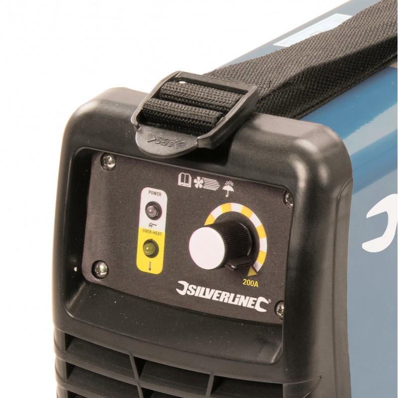 Silverline Tools Compact 200A MMA Inverter Arc Welder Kit 103597