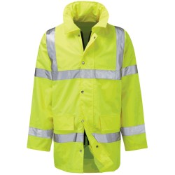 Silverline Hi-Vis Waterproof Lined Work Jacket Extra Large XL 633566